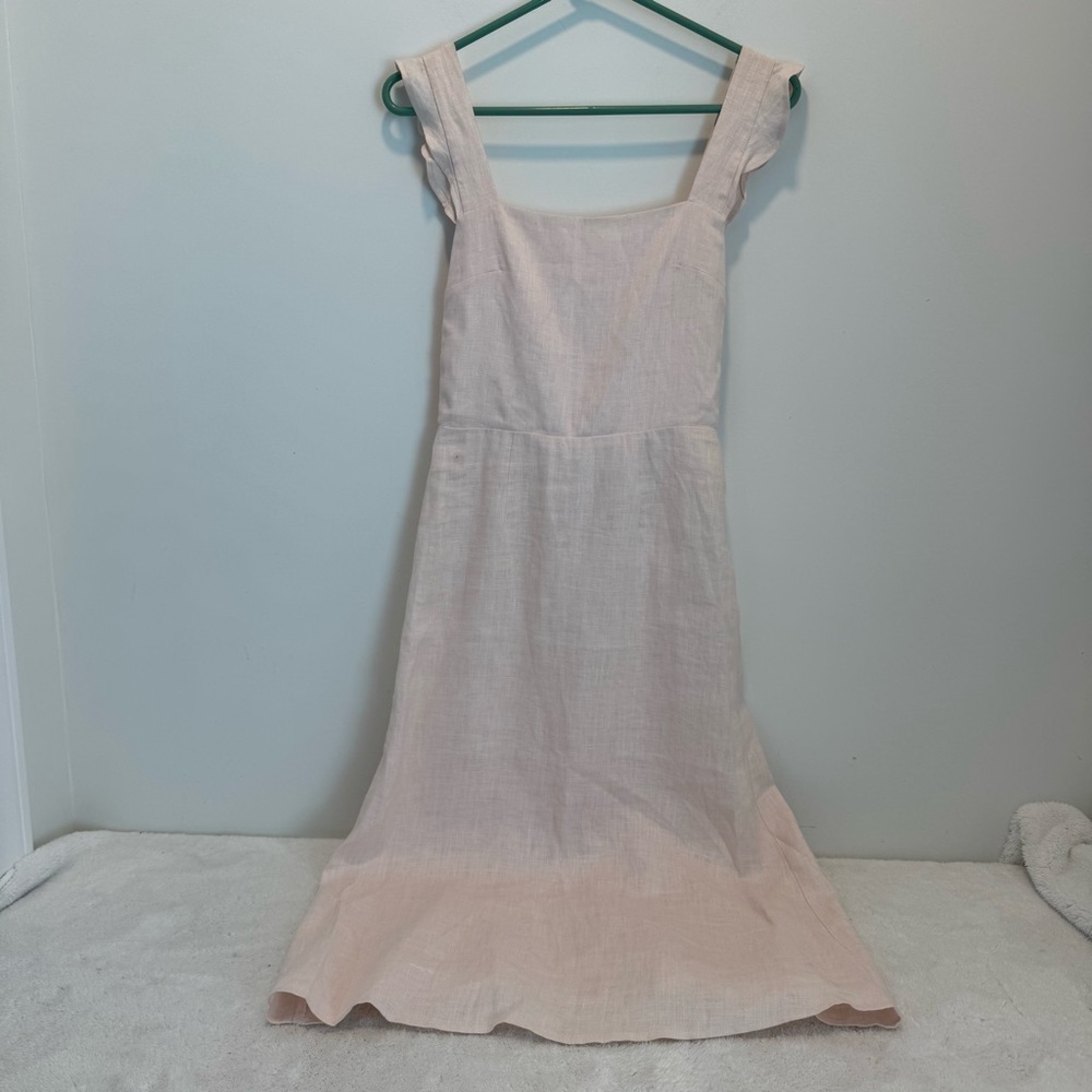 Reformation Linen Midi Length Dress - Pink  size 4 - Picture 5 of 16